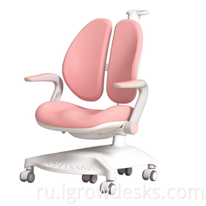 pink desk chair with wheels